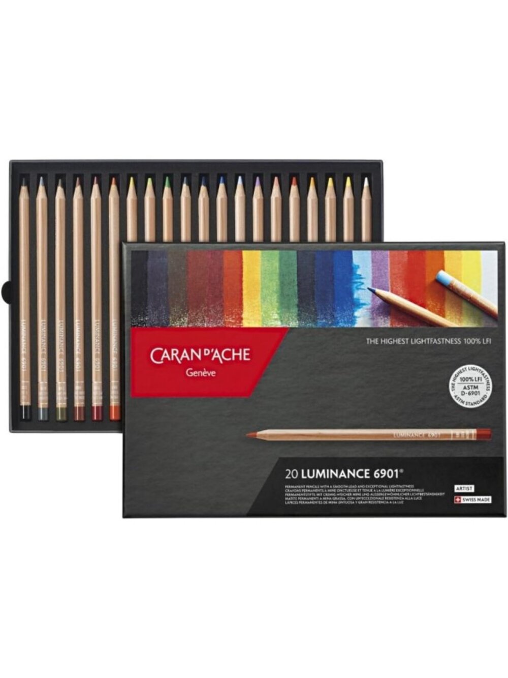 Vibrant Luminance Colored Pencil Set of 20 - Professional Art Supplies for